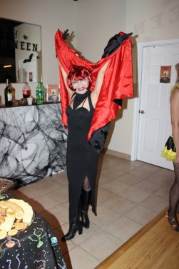 Woman in vampire costume